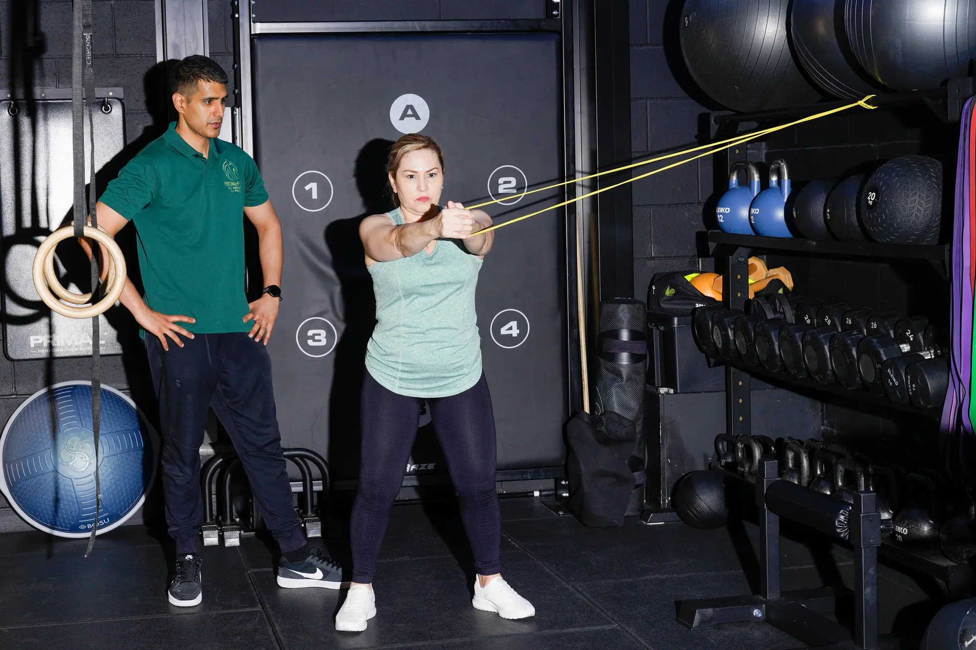 Guided resistance band rehabilitation at Personal-Physio